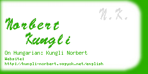 norbert kungli business card